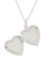 Mother-of-Pearl Cross Heart Locket 18" Pendant Necklace in Sterling Silver