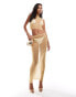 Фото #1 товара ASOS DESIGN co-ord sheer sparkle maxi skirt in gold