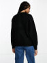 Фото #5 товара ASOS DESIGN Tall fluffy rib jumper with crew neck in black