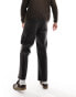 Reclaimed Vintage washed leather look straight leg trousers in black