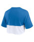 ფოტო #2 პროდუქტის Women's Royal/ Chicago Cubs Color Split Boxy Cropped T-Shirt