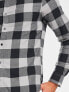Only & Sons buffalo check shirt in grey and black
