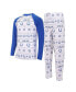 Men's White, Royal Indianapolis Colts Tinsel Raglan Long Sleeve T-shirt and Pants Sleep Set