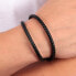 Black double leather bracelet Moody SQH3