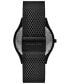 ფოტო #3 პროდუქტის Men's Runway Three-Hand Black Stainless Steel Mesh Watch 44mm and Wallet Gift Set