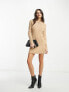 Фото #4 товара & Other Stories knitted mini dress with button detail in beige