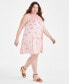 Фото #3 товара Plus Size Printed Flip-Flop Dress, Created for Macy's