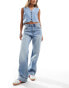 Фото #1 товара Stradivarius wide leg dad jean in light blue