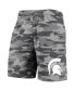 Фото #3 товара Men's Charcoal, Gray Michigan State Spartans Camo Backup Terry Jam Lounge Shorts