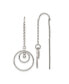 ფოტო #1 პროდუქტის Stainless Steel Polished Circle Dangle Threader Earrings