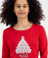 ფოტო #3 პროდუქტის Women's Crochet Tree Long-Sleeve Tee, Created for Macy's