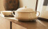 Earthenware tureen with raised-design edge