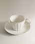 Фото #2 товара Stoneware teacup and saucer with raised design