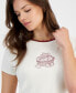 ფოტო #3 პროდუქტის Juniors' Lace-Trim Graphic Tee