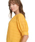 Women's Solid Round-Neck Short-Sleeve Blouse