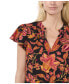 ფოტო #3 პროდუქტის Women's Flutter Sleeve V-Neck Blouse