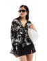 Фото #1 товара ASOS DESIGN soft chiffon blouse in mono floral print