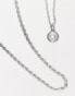 Фото #2 товара DesignB London pack of 2 rope and pearl chain pendant necklaces in silver