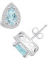 ფოტო #1 პროდუქტის Aquamarine (1-3/8 ct. t.w.) and Diamond (1/3 ct. t.w.) Halo Stud Earrings in 14K White Gold