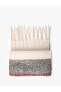 Фото #1 товара Шарф Koton Плюшевый с кисточками в цветовых блоках