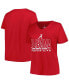 Фото #1 товара Women's Crimson Alabama Crimson Tide Plus Size Sideline Route V-Neck T-shirt