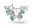 Beautiful brooch Butterfly 2in1 with real pearl and zircons JL0845