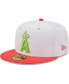 Фото #4 товара Men's White, Coral Los Angeles Angels 50th Anniversary Strawberry Lolli 59FIFTY Fitted Hat