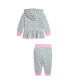 Baby Girls Floral Terry Hoodie and Jogger Pants Set