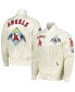 Фото #1 товара Men's Cream Los Angeles Angels Cooperstown Collection Pinstripe Retro Classic Satin Full-Snap Jacket