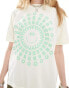 Obey – T-Shirt in gebrochenem Weiß mit Smiley-Print