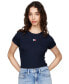 Фото #1 товара Women's Badge Logo Ribbed T-Shirt