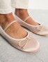 Public Desire Wide Fit Alexa ballet pumps in baby pink satin