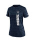 ფოტო #2 პროდუქტის Women's Navy Dallas Cowboys Velocity Performance T-Shirt