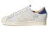 adidas originals Superstar 蛇纹蓝尾 防滑减震 低帮 板鞋 男女同款 米白蓝 / Кроссовки Adidas originals Superstar HQ6458