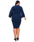 ფოტო #2 პროდუქტის Plus Size Clementine Slit Sleeve Dress