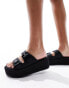 Фото #8 товара ASOS DESIGN Taxon buckle flatform mule sandals in black