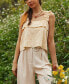 ფოტო #2 პროდუქტის Women's Apricot Tonal Stripe Straight Leg Trousers