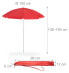 Фото #9 товара Садовый зонт Relaxdays Roter Sonnenschirm 160 см