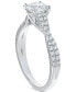 Diamond Round-Cut Twisted Pavé Engagement Ring (7/8 ct. t.w.) in 14k White Gold