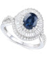 Фото #1 товара Sapphire (1-1/2 ct. t.w.) & Diamond (3/4 ct. t.w.) Halo Ring in 14k White Gold