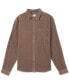 Men's Relaxed Fit Long Sleeve Snap-Front Soft Corduroy Shirt