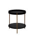 Modern 2-Piece Coffee and End Table Set with Stackable Design and Stainless Steel Legs