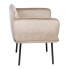 Armchair Synthetic Fabric Beige Metal