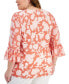 Фото #2 товара Plus Size Ruffled-Sleeve Top, Created for Macy's