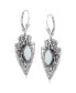 Фото #2 товара Fritz Casuse Sterling Silver Arrowhead and White Agate Gemstone Lever Back Earrings