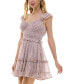 ფოტო #2 პროდუქტის Juniors' Printed V-Neck Ruffle-Trim Fit & Flare Dress