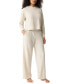 Women's 2-Pc. Hooded Brushed Waffle Pajama Set Бежевый, L - фото #4