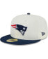 ფოტო #3 პროდუქტის Men's Cream New England Patriots Retro 59FIFTY Fitted Hat
