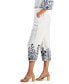 Фото #3 товара Women's 100% Linen Embroidered Cropped Pants, Created for Macy's