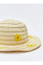 Фото #1 товара Lcw Baby 3 Boyutlu Çiçek Detaylı Kız Bebek Hasır Şapka